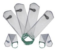 POPETPOP Lot de 6 Paquet Suspendus en Filet Polyester Respirant pour Fruits et Légumes, Taille 12x38 Cm, Organisateur Réutilisable pour Ail, Gingembre et Oignons, Conservation Optimale