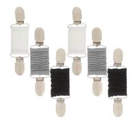 POPETPOP Lot de 6 Pinces à Ourlet pour Femme - Clips de Serrage Élastiques pour Cardigans et Robes - Couleurs Blanc Noir et Gris - Maintien Ajustable pour Éviter Glissements - Mariage