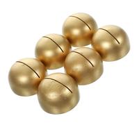 POPETPOP Lot de 6 Porte-Cartes de Visite en Bois Base Dorée Support de Table Multifonction pour Photos Menus et Marque-Places pour Mariage Bureau et Événements Décor Rustique Naturel