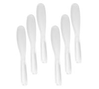 POPETPOP Lot de 6 Spatules de Beauté en Plastique Transparent Applicateurs de Masque Facial Flexibles et Réutilisables Mini-Spatules Cosmétiques pour Crèmes Lotions et Soins Visage