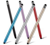 POPETPOP Lot de 6 Stylets Capacitifs Universels pour Tablette et Téléphone, Stylo D’écriture Double Pointe en Métal et Silicone, Léger, Couleurs Variées pour Usage Tactile Précis