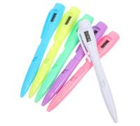 POPETPOP Lot de 6 Stylos à Bille avec Horloge Intégrée Pointe Fine Corps Plastique Bleu Stylo de Papeterie Scolaire pour Gestion du Temps en Examen et Usage d'Étude