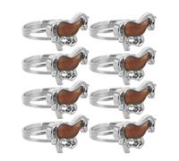 POPETPOP Lot de 8 Bagues d'Humeur Ajustables Changement de Couleur Sensible à la Température Style Petits Chevaux Colorés Bijoux Émotionnels pour Garçon et Filles et Femmes pour