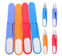 POPETPOP Lot de 8 Ciseaux de Couture en U avec Capuchon Coupe-Fil Précis Résistants Couleurs Assorties Rouge Bleu Foncé Bleu Ciel et Orange pour Travaux Manuels et Point de Croix