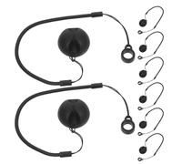 POPETPOP Lot de 8 Cordons Porte-stylet Rétractables 30 Cm Anneau 8 Mm et Base Silicone Adhésive Noire, Lanière Élastique Anti-perte pour Stylo de Bureau, Accessoires Tablette Tactile