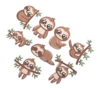 POPETPOP Lot de 8 Écussons Thermocollants Brodés Paresseux pour Vêtements Paquet Chapeaux - Patchs Décoratifs en Tissu pour Réparation et Customisation Faciles à Appliquer