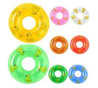 POPETPOP Lot de 8 Mini Bouées Flottantes Gonflables en PVC Multicolores Jouets de Bain pour Garçon et Filles Accessoires Décoratifs pour Fêtes et Photos Mini Bouées de Natation