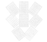 POPETPOP Lot de 8 Pochoirs Réutilisables en Plastique pour Peinture, Lettres, Chiffres et Symboles, Format Léger et Portable, Loisirs Créatifs, Décoration Murale et Pyrogravure