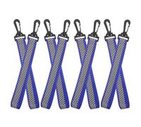 POPETPOP Lot de 8 Porte-clés à Bande Réfléchissante en Polyester et Plastique Bleu pour Paquet à Dos, Visibilité Élevée et Identification Rapide, pour Escalade et Aventures en Plein Air