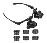 POPETPOP Loupe Tête avec LED Réglable pour Bijoutiers et Horlogers Lunettes Grossissantes Détachables pour Réparation Précise de Bijoux et Montres