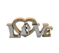 POPETPOP Love Lettres en Bois Décoratives Double Couche Ornement Mariage et Saint-Valentin Décoration Artisanale Romantique pour Centre de Table Accessoire Photo Base Stable et Légère