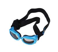 POPETPOP Lunettes de Soleil Chien Lunettes UV Blaireau des Lunettes de Protection Race Dentifrice pour Chien Chiens Cage Gilet de Chien Lunettes de Chien Protection des Yeux pour Chien Blue
