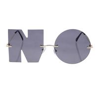 POPETPOP Lunettes de Soleil Noires Lettres, Design Créatif et Délicat
