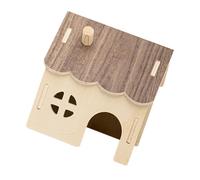 POPETPOP Maison Bois pour Hamster avec Chambres de Repos et Espaces Activité Abri Démontable et Sécurisé pour Petits Animaux