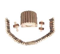 POPETPOP Maison en Bois pour Animaux De Compagnie Lot De 6 Pièces Clôture De Simulation Jouet À Mâcher Parc pour Cochons Dinde sans Danger pour La Santé des Animaux