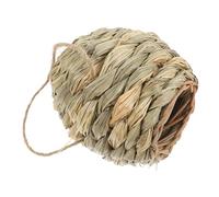 POPETPOP Maison en Herbe pour Hamster et Lapin Nain, Cachette Naturelle Tissée en Jonc de Mer, Taille 30x29 Cm, Refuge Écologique pour Cochons D’Inde et Chinchillas, Habitat Confortable