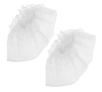 POPETPOP Manchettes en Dentelle Lolita Blanches pour Mariée, 2 Pièces, Légères et Faciles à Assortir, Style Élégant et Fantaisiste pour Fête de Mariage ou Cosplay