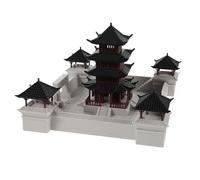 POPETPOP Maquette Architecturale Ancienne en Plastique Résistant aux Intempéries Modèle Miniature de Pavillon Chinois Réaliste Décoration de Jardin Bonsaï et Paysage D’Aquarium sous-Marin