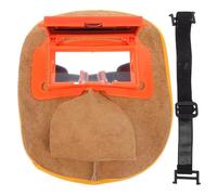 POPETPOP Masque de Soudage en Cuir avec Lentille Auto-Obscurcissante Casque de pour Soudeur Visière Ajustable Équipement de Individuelle pour Travaux de Soudure