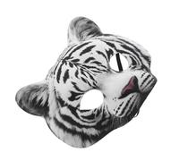 POPETPOP Masque de Tigre Réaliste en EVA pour Adultes - Demi Masque Léger Blanc - Cosplay Carnaval et Soirées Costumées - Accessoire Animal pour Fête Halloween et Bal Masqué