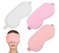 POPETPOP Masque Yeux en Chinlon 3 Pièces, Confortable et Respirant, Ajustement Profilé, pour Dormir et Voyager Couleur Aléatoire