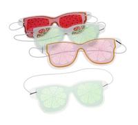 POPETPOP Masques Yeux à Usage Domestique Lot De 4 Coussinets Oculaires En Gel Pvc Taille Standard Accessoires Pour Garçon Et Filles Fruits Colorés Fatigue Oculaire Sommeil Qualité