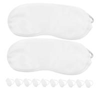 POPETPOP Masques Yeux Jetables Lot 12 Pièces Cache-yeux Opaque En Polyester Doux Blanc Accessoire Léger Pour Dormir Voyage Détente Sommeil Réparateur