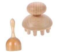 POPETPOP Masseur à Ventouses Drainage En Bois 2 Pcs Kit Multifonction Peigne De Massage Ergonomique Pour Circulation Sanguine Corps Visage Usage Domestique Santé Bien-