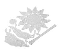 POPETPOP Matrice de Découpe en Métal Argenté Pochoir à Découper et Gaufrer en Acier Carbone Forme Tournesol pour Activités Créatives et Décoration de Scrapbooking
