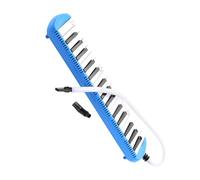 POPETPOP Mélodica Touches Portable avec Tube Long et Embouchure Courte Instrument de Musique pour Débutants Instruments à Vent Compact et Bleu et Blanc