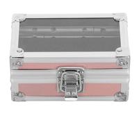 POPETPOP Metal Nail Drill Bit Case Portable Manicure Tool Storage Box with Transparent Lid and Secure for Nail Art Drill Bit Holder