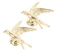 POPETPOP Métal Poignées de Meuble à Oiseaux, Lot de 2 pour Armoires | Finition Or, Anti Corrosion et Remplacement des Anciens Boutons sur Bibliothèques et Meubles