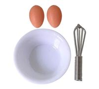 POPETPOP Mini Accessoires de Cuisine Miniature avec Oeufs et Batteur pour Maison de Poupées Décor de Cuisine Set Complet de Oeufs Batteur et Bol pour Scènes Miniatures et Décoration de