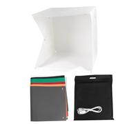 POPETPOP Mini Boîte Photo Pliable 40Cm LED à Luminosité Réglable Cube Lumineux Portable 6 Fonds Colorés pour Photographie Produit Bijoux et Accessoires