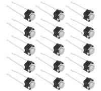 POPETPOP Mini Boutons Poussoirs Tactiles Momentanés à 2 Broches Lot de 20 Plastique et Cuivre, Activation Légère, en Rond, pour Prototypage Électronique