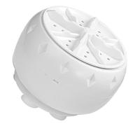 POPETPOP Mini Machine à Laver Portable à Turbine Blanche, Design Polyvalent en Plastique, Fonctionnement Entièrement Automatique, pour Maison et Voyage D'affaires