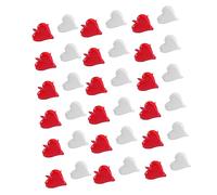 POPETPOP Mini Ongles à Deux Pattes De Cœur 11 Mm, Attaches Créatives Colorées Rouges Et Blanches, Lot de 100 Pièces, Fixation DIY pour Décoration Maison Et Bureau