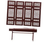 POPETPOP Mini Ornement Écran Rétro Et Ensemble Guzheng Support pour Garçon Et Filles - Accessoire Poupée Fille - Décor Miniature Vintage pour Jeux D’intérieur - Set 2 Pièces
