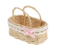 POPETPOP Mini Panier à Fleurs Miniature Rectangulaire Rose Bordure Dentelle pour Maison de Poupée, Accessoire Décoratif Artisanal, Petit Panier Suspendu pour Décoration Maison de Poupée,