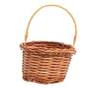 POPETPOP Mini Panier Décoratif Tissé Main pour DIY Panier Dactivité Pâques Accessoire Créatif pour Garçon Fille Décoration Micro Bureau Couleur Marron avec Anse