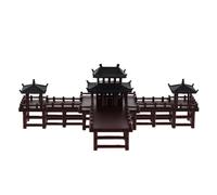POPETPOP Mini Pavillon Chinois Ancien en Plastique Décoration Miniature pour Aquarium et Jardin Bonsaï Ornement Paysager Asiatique sous-Marin Modèle Décoratif Petit Format pour Bassin