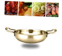 POPETPOP Mini Poêle Acier Inoxydable pour Fruits de Mer Pot Sec et Cuisine Batterie Compatible Induction Poignée Large Rivetée Usage Maison et Extérieur