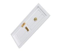 POPETPOP Mini Porte en Bois Naturel 4 Cases Blanche Décoration Miniature pour Maison de Poupée Modèle de Porte à Bricoler pour Jardin de Fées et Accessoires 1 Pièce