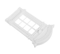 POPETPOP Miniature House Window with European Design Plastic Frame DIY Craft Kit with Roman Columns and Badges Dollhouse Window Decor for Fairy Houses and Miniature Scenes