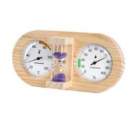 POPETPOP Minuteur de Sauna en Bois avec Sablier 15 Thermomètre-Hygromètre Mécanique Précis pour Sauna Intérieur Indicateur D’Humidité et Température Violet