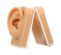 POPETPOP Modèle D’oreille en Silicone Souple Couleur Chair, Ensemble 2 Pièces Support, Moule pour Piercing D’oreille, Outil D’entraînement Pratique pour Perçage et Démonstrations