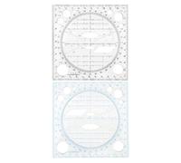 POPETPOP Modèle de Dessin Circulaire, Gabarit Circulaire pour Dessiner, 2 Pcs, Abs, Bleu et Noir, Résistant à L’usure, pour Dessin Technique, Art Design et Architecture, Professionnels