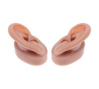 POPETPOP Modèle d'Oreilles en Silicone Souple Réaliste Paire Droite et Gauche Couleur Café Outil Pédagogique pour Apprentissage Médical Pratique du Piercing et Auriculothérapie Modèle