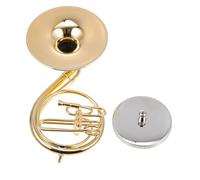 POPETPOP Modèle Mini Sousaphone 13 Cm Doré en Métal Résistant Décoratif, Ornement Musical Bureau Artistique Support et Boîte pour Décoration Intérieure