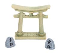 POPETPOP Modèles de Mini-Portes Torii Sculpture Torii en Résine Synthétique, Décoration pour Mini Paysage et Bureau à Domicile, Set Unique